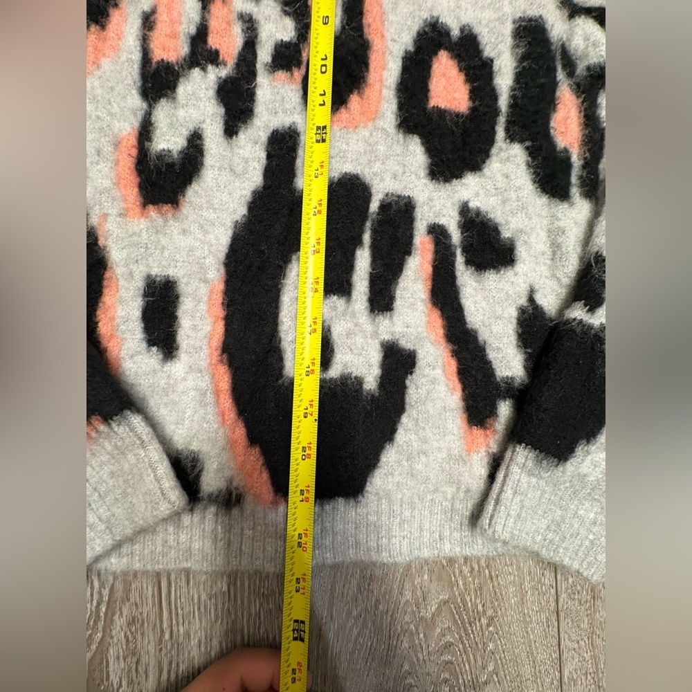 Anthropologie Leopard Print Sweater - Black, Pink, Gray - Picture 5 of 12
